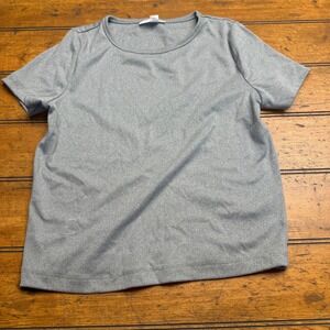 Colsie Gray Crew Neck Short Sleeve T Shirt Top XS Made in Cambodia‎